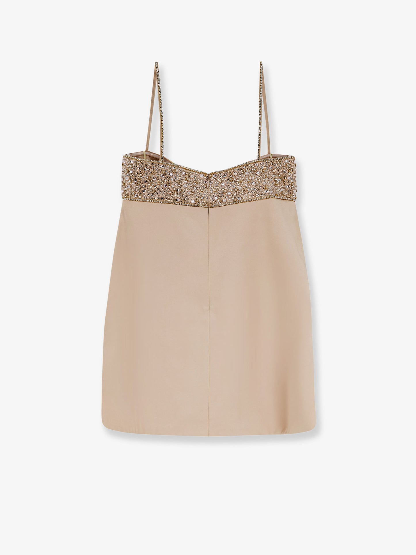 Shyla satin dress with rhinestones detail