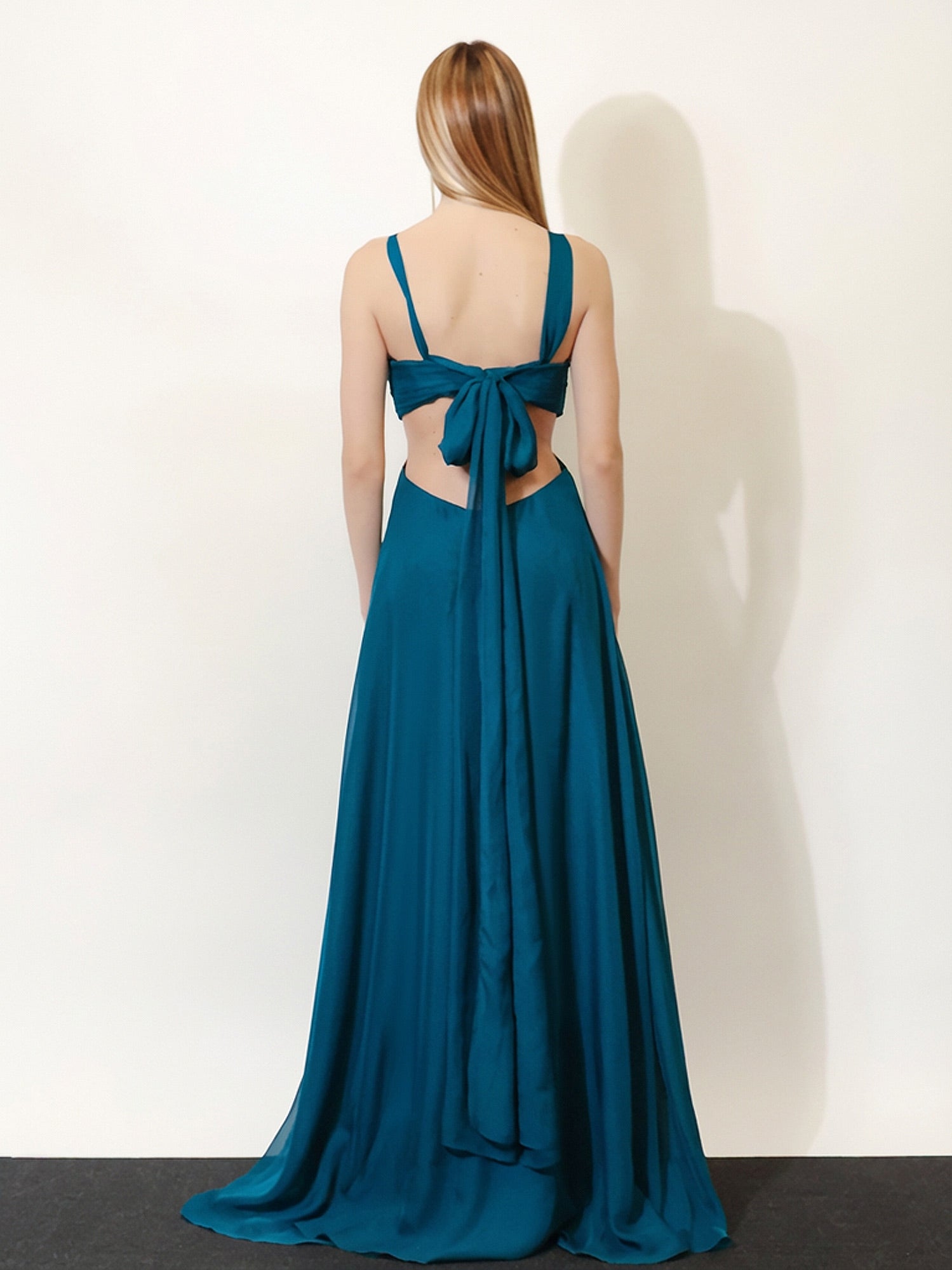 retrofete Meira Chiffon Dress in Teal