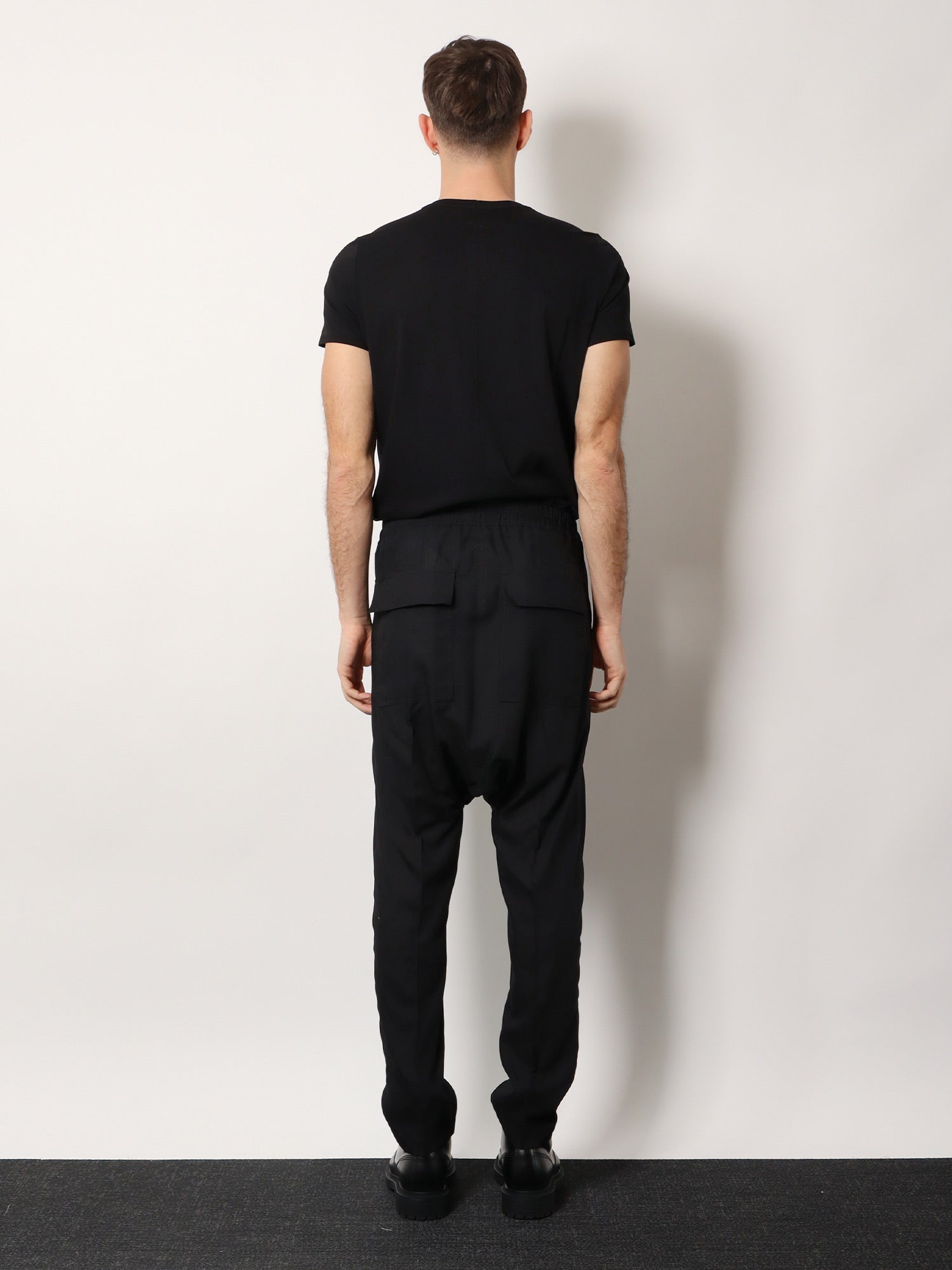 Drawstring Long certified virgin wool trousers RICK OWENS - Nugnes1920