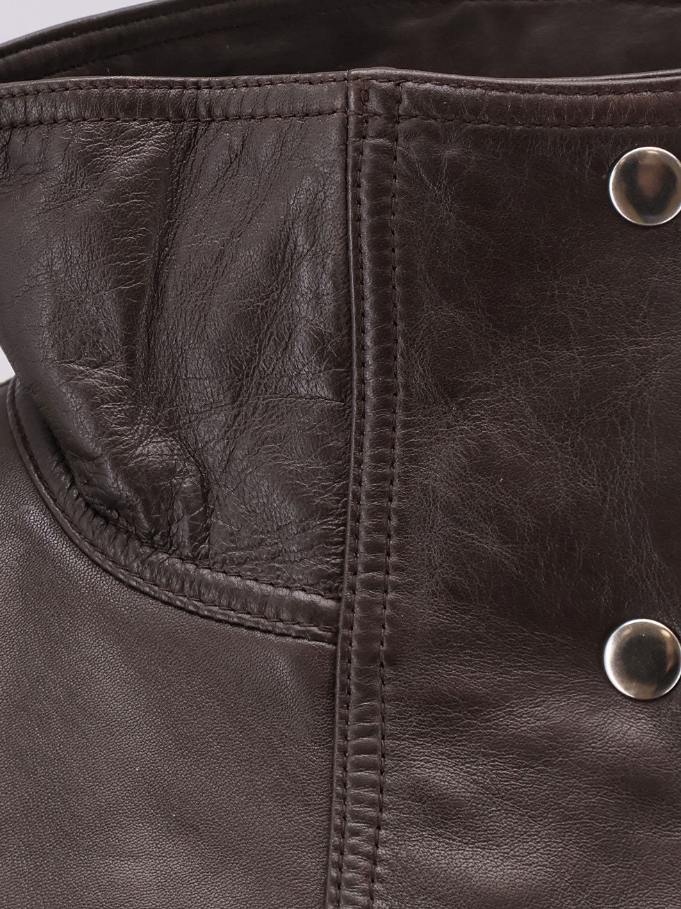 Oversized leather jacket