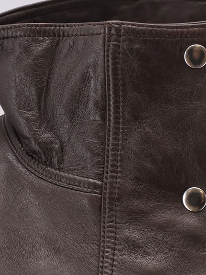 Oversized leather jacket thumbnail