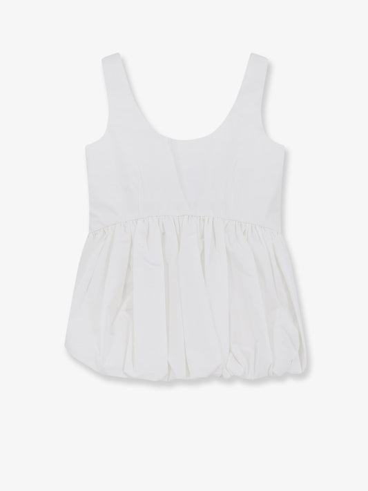 Voluminous peplum cotton tank top