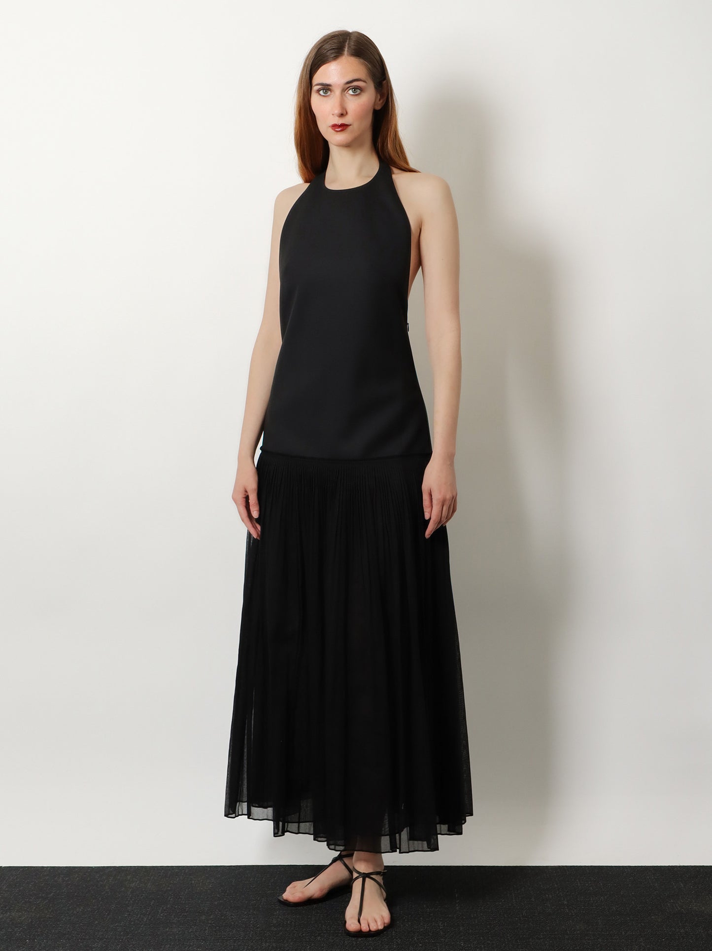 Pleated long dress