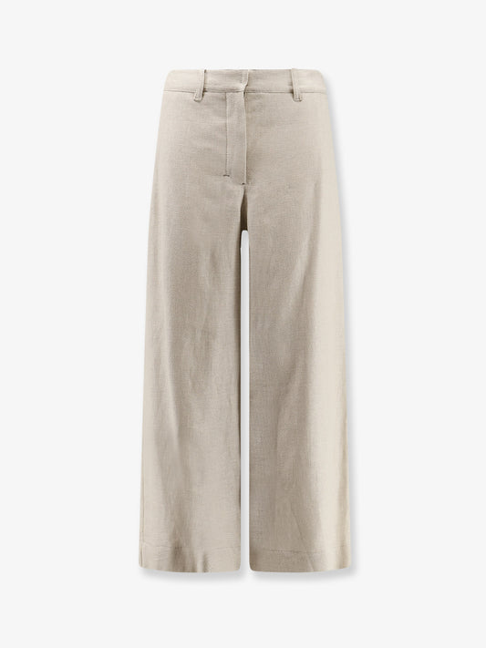 Stretch cotton and linen trousers