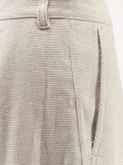 Stretch cotton and linen trousers thumbnail