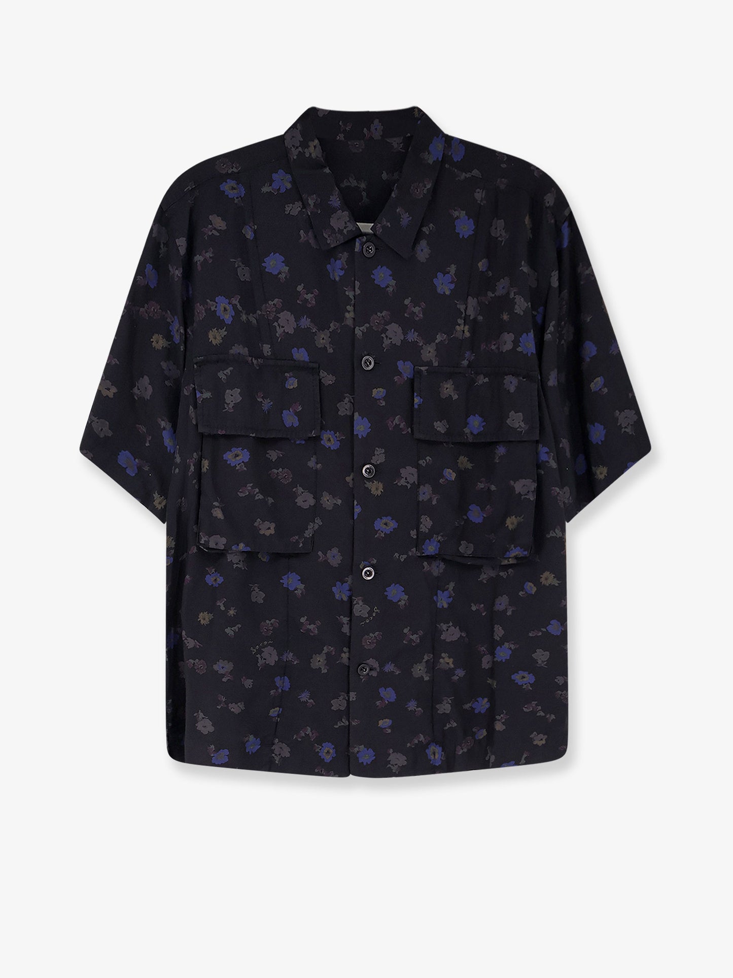 Cotton blend shirt with floral print