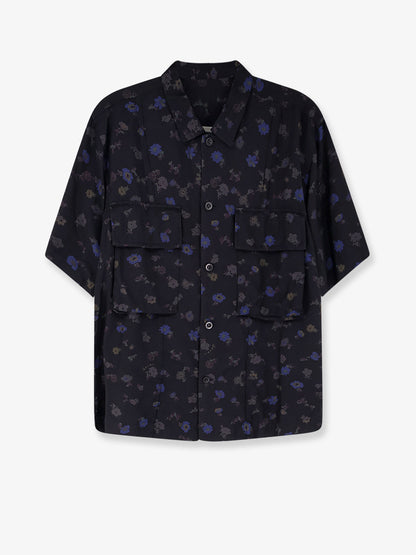 Cotton blend shirt with floral print thumbnail