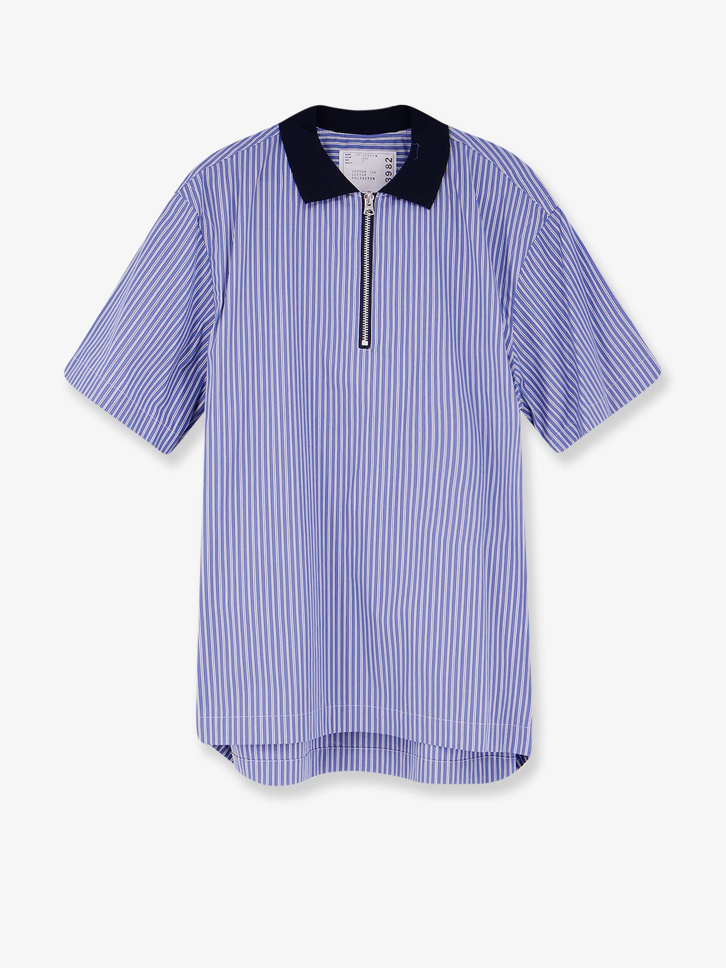 Striped fabric polo shirt
