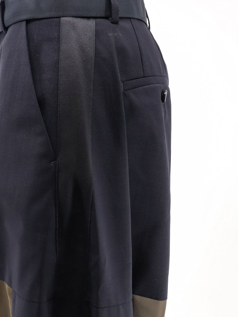 Wool blend trousers with nylon inserts