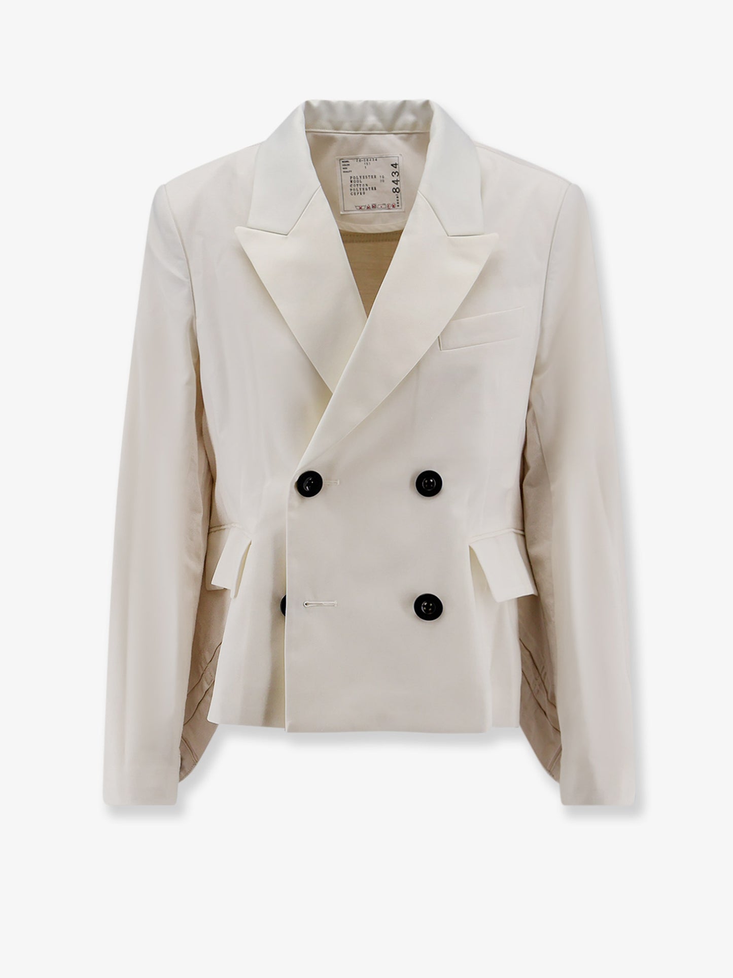Blazer with white denim insert on the back