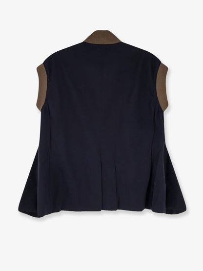 Nylon jacket with fabric insert on the back thumbnail