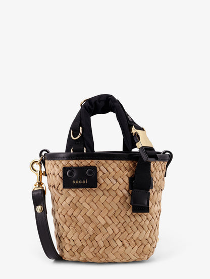 Raffia and leather crossbody bag thumbnail