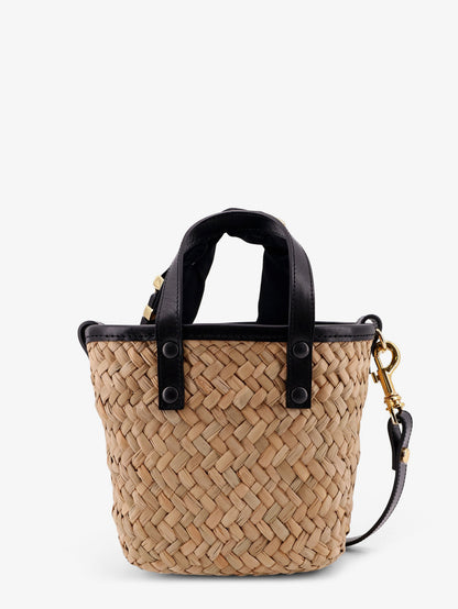 Raffia and leather crossbody bag thumbnail