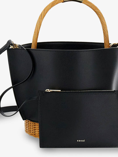 Leather crossbody bag with logo on the front thumbnail