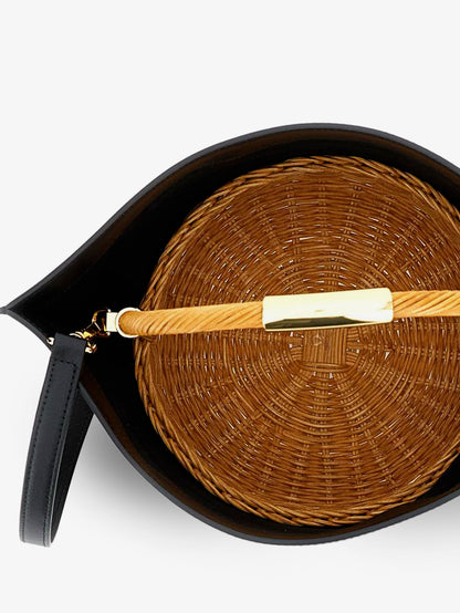 Leather crossbody bag with logo on the front thumbnail