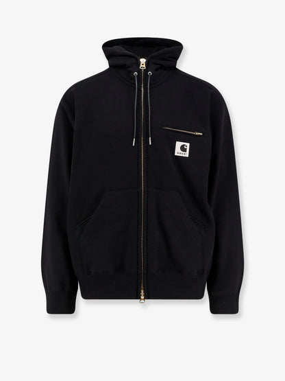 Cotton sweatshirt with double logo patch thumbnail