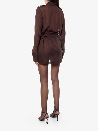 Biologic silk dress with belt at waist thumbnail