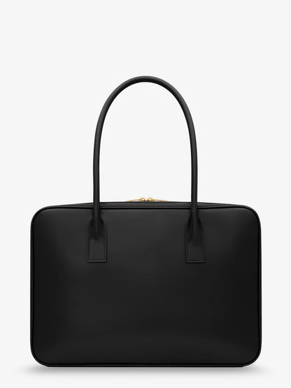 Sac de Jour in Box leather handbag with metal padlock detail thumbnail