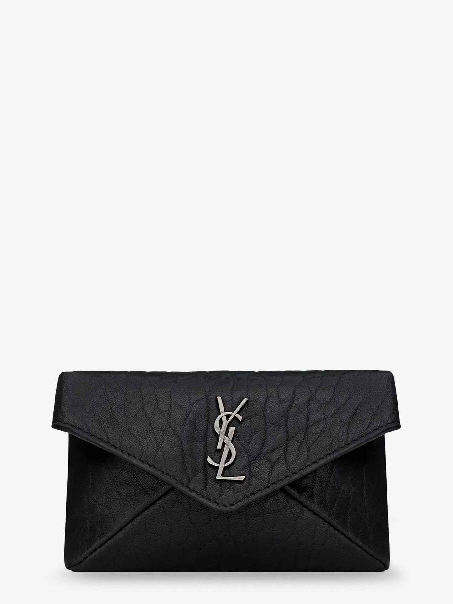 Leather Envelope card holder with Metal Cassandre logo