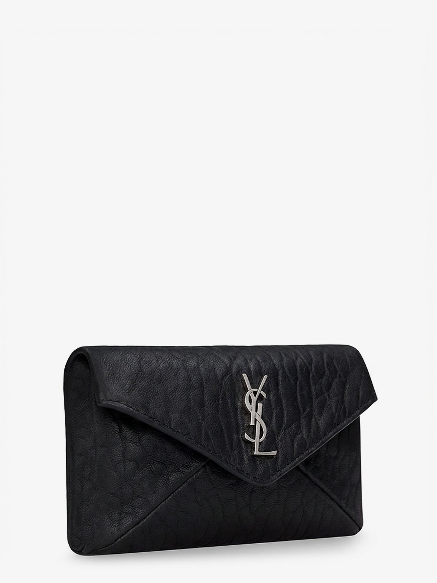 Leather Envelope card holder with Metal Cassandre logo