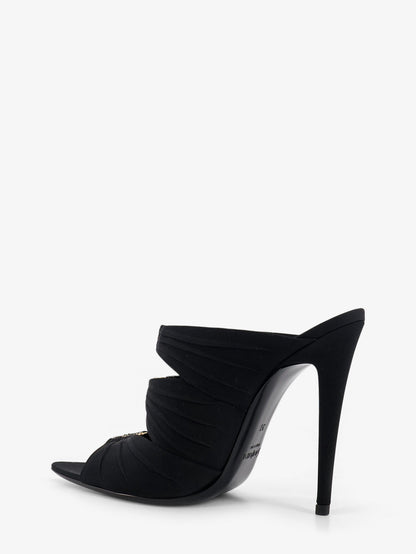Emilie satin sandals with rhinestone logo detail thumbnail