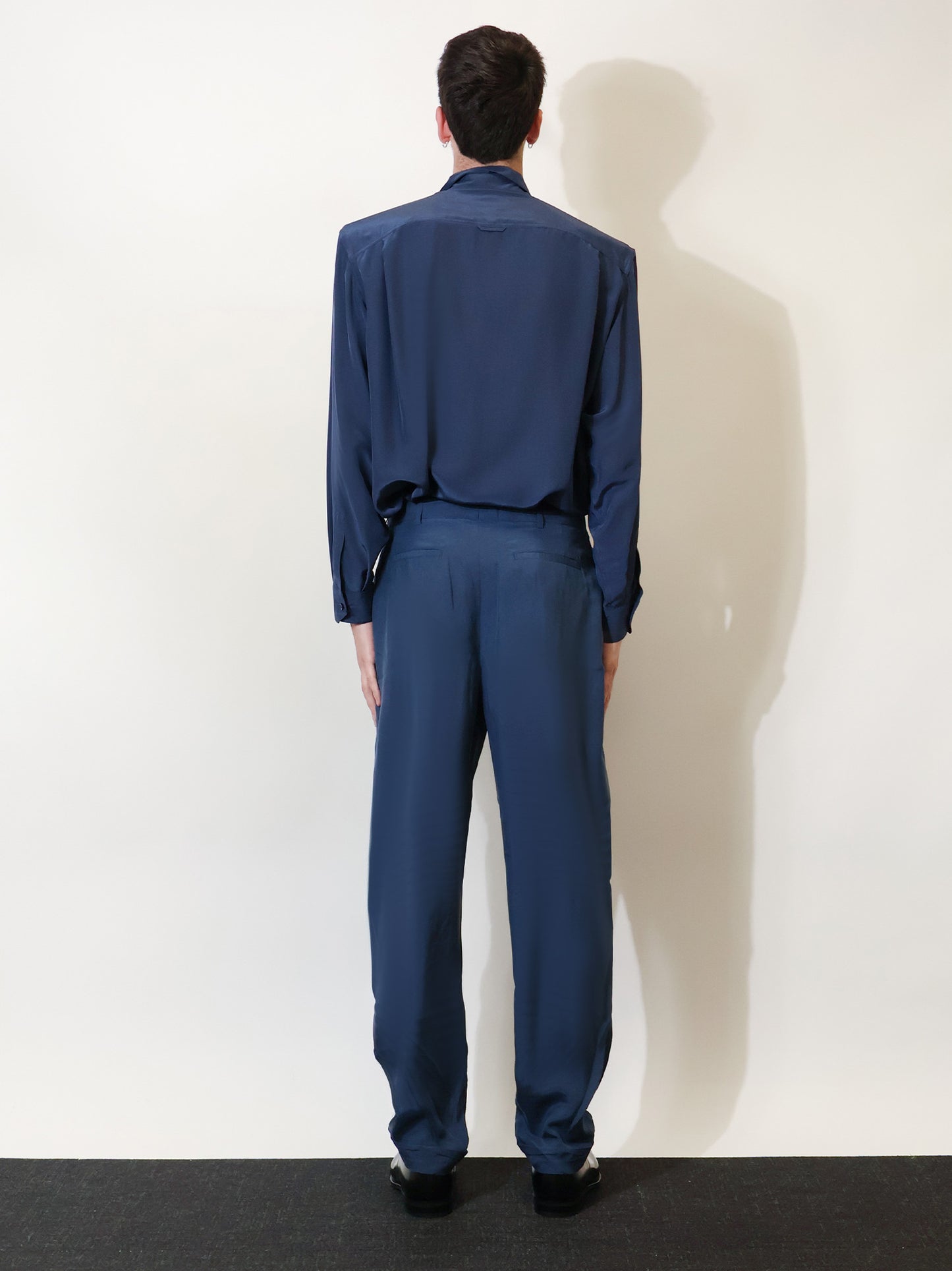 Silk trousers with belt