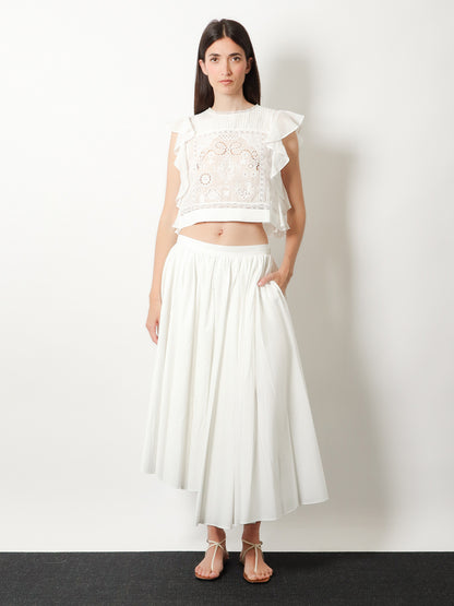 Ramie top with lace inserts thumbnail
