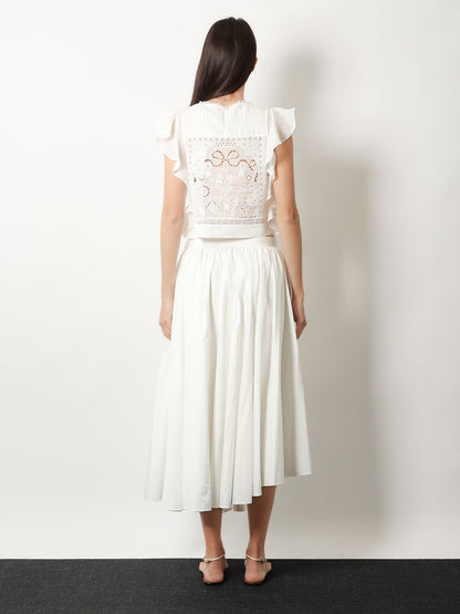 Ramie top with lace inserts thumbnail