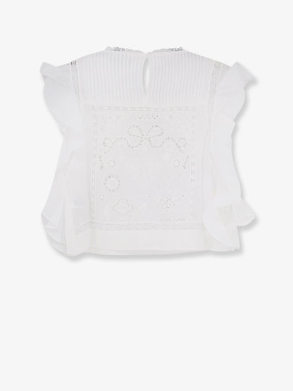 Ramie top with lace inserts thumbnail