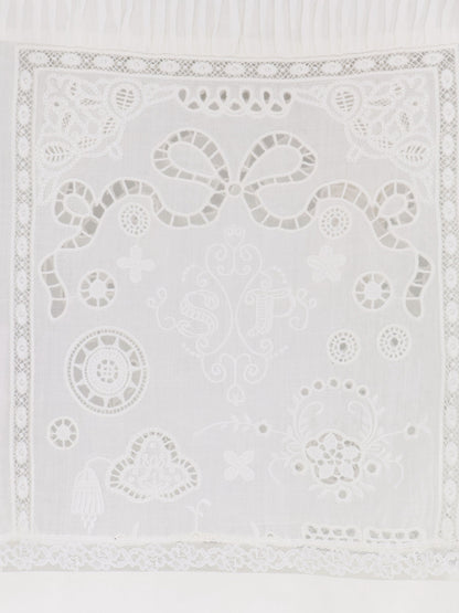 Ramie top with lace inserts thumbnail