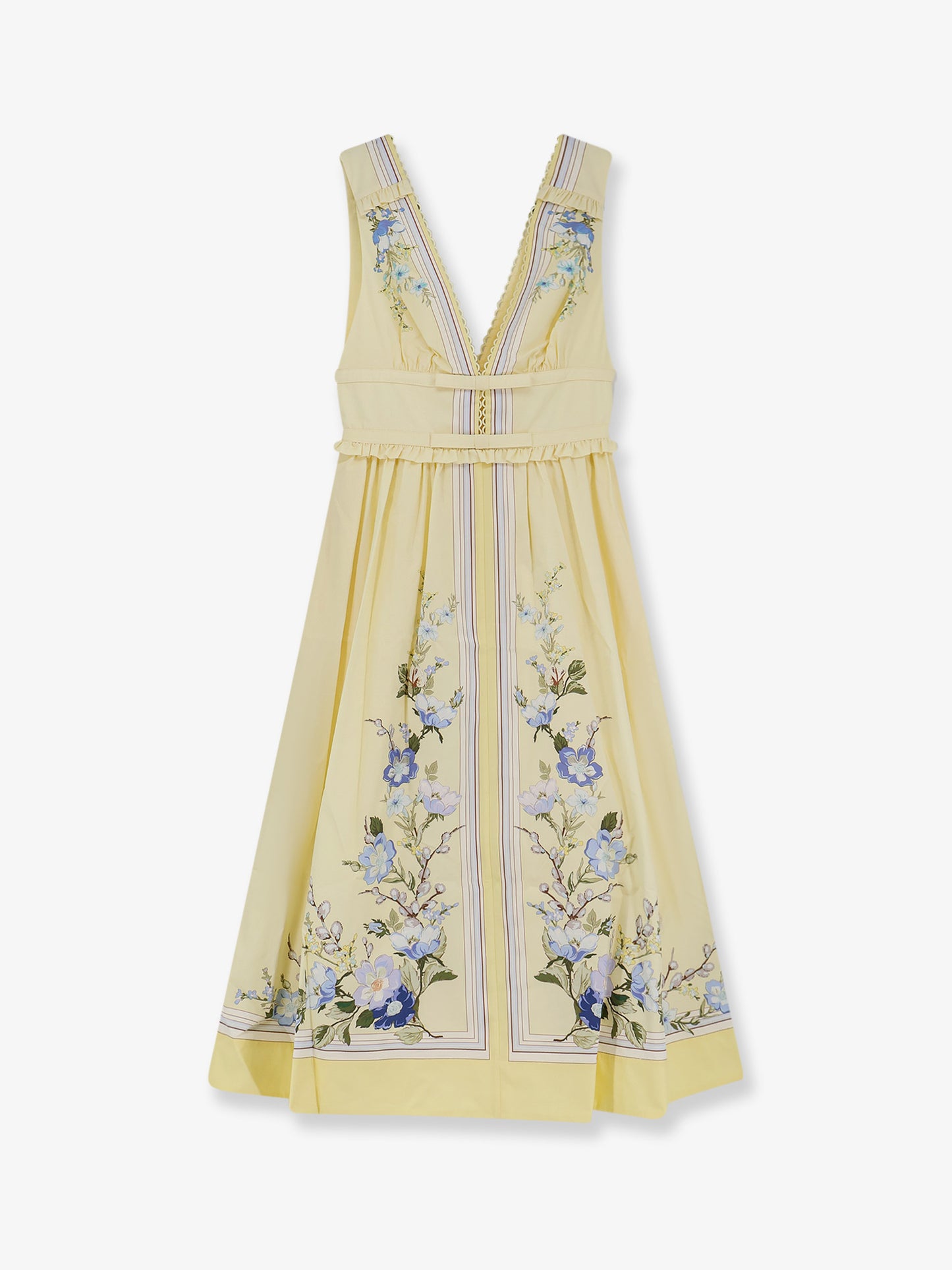 Long cotton dress with floral print