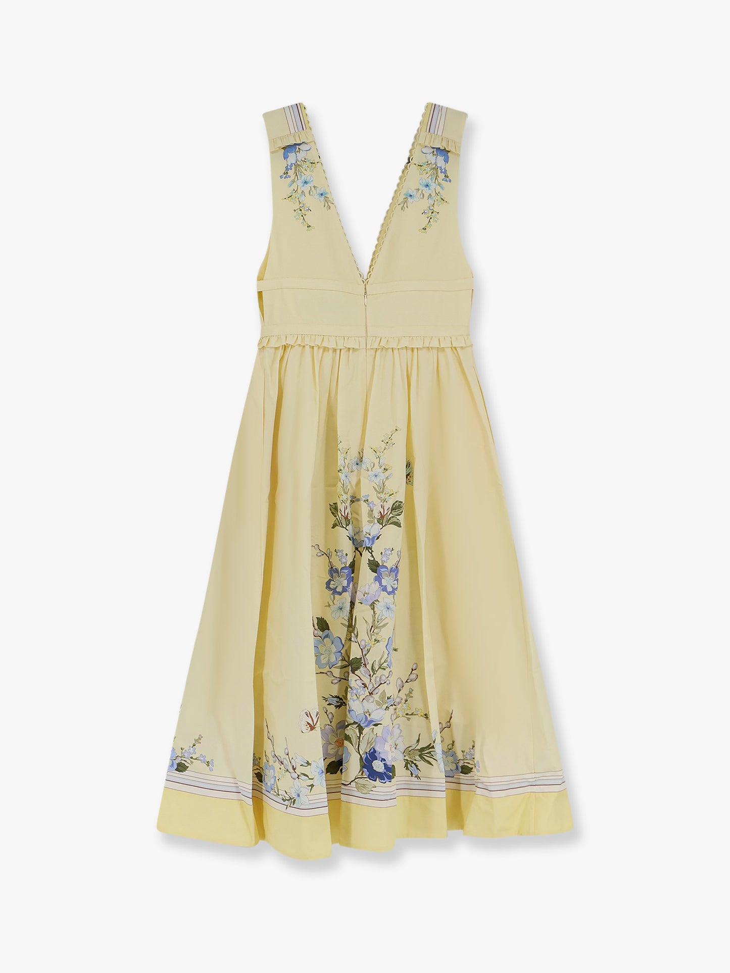 Long cotton dress with floral print