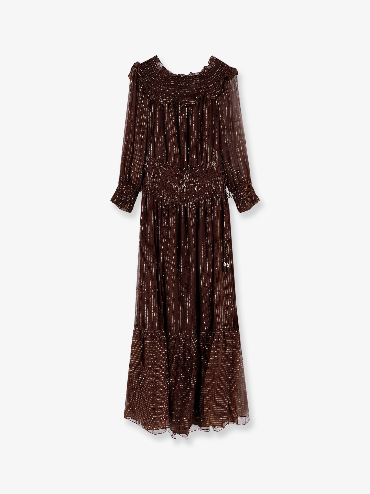 Georgette long dress with lurex detail