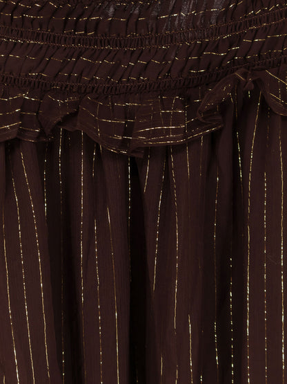 Georgette long dress with lurex detail thumbnail