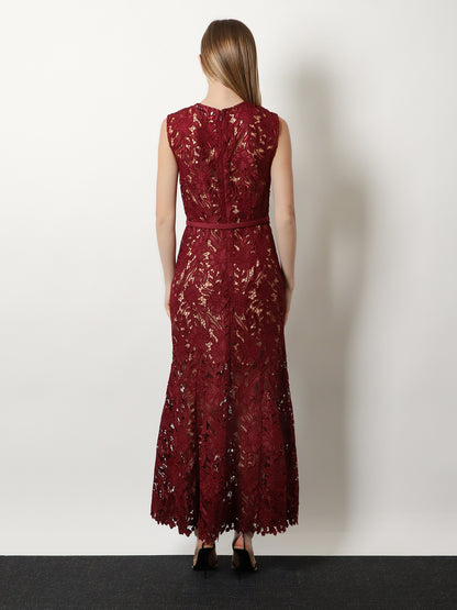 Vestito Midi in pizzo con cintura thumbnail