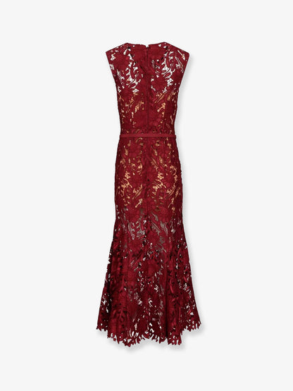 Lace Midi Dress with belt thumbnail
