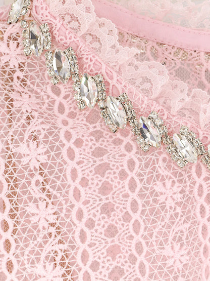 Lace long dress with belt thumbnail