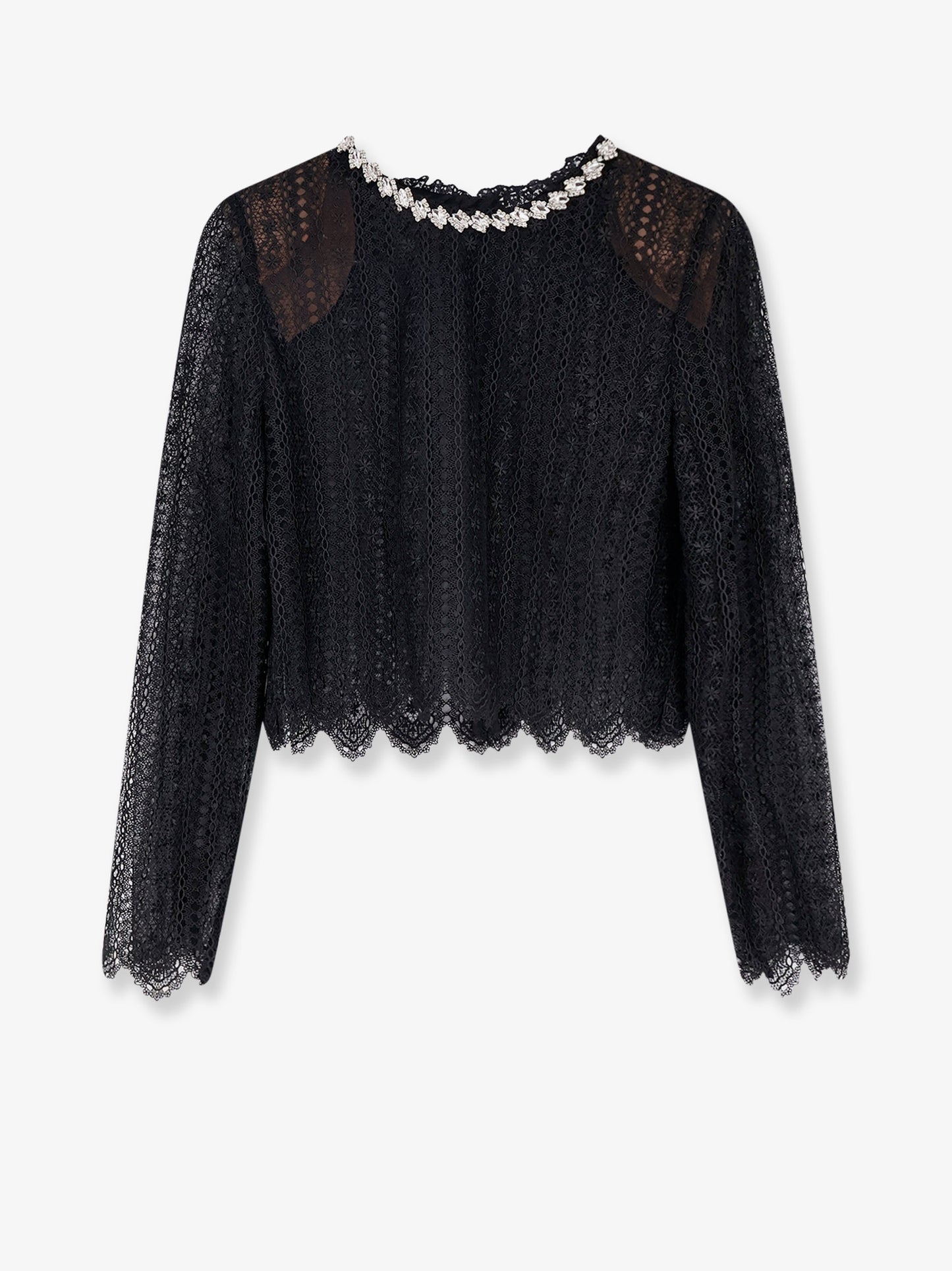 Lace top with rhinestones