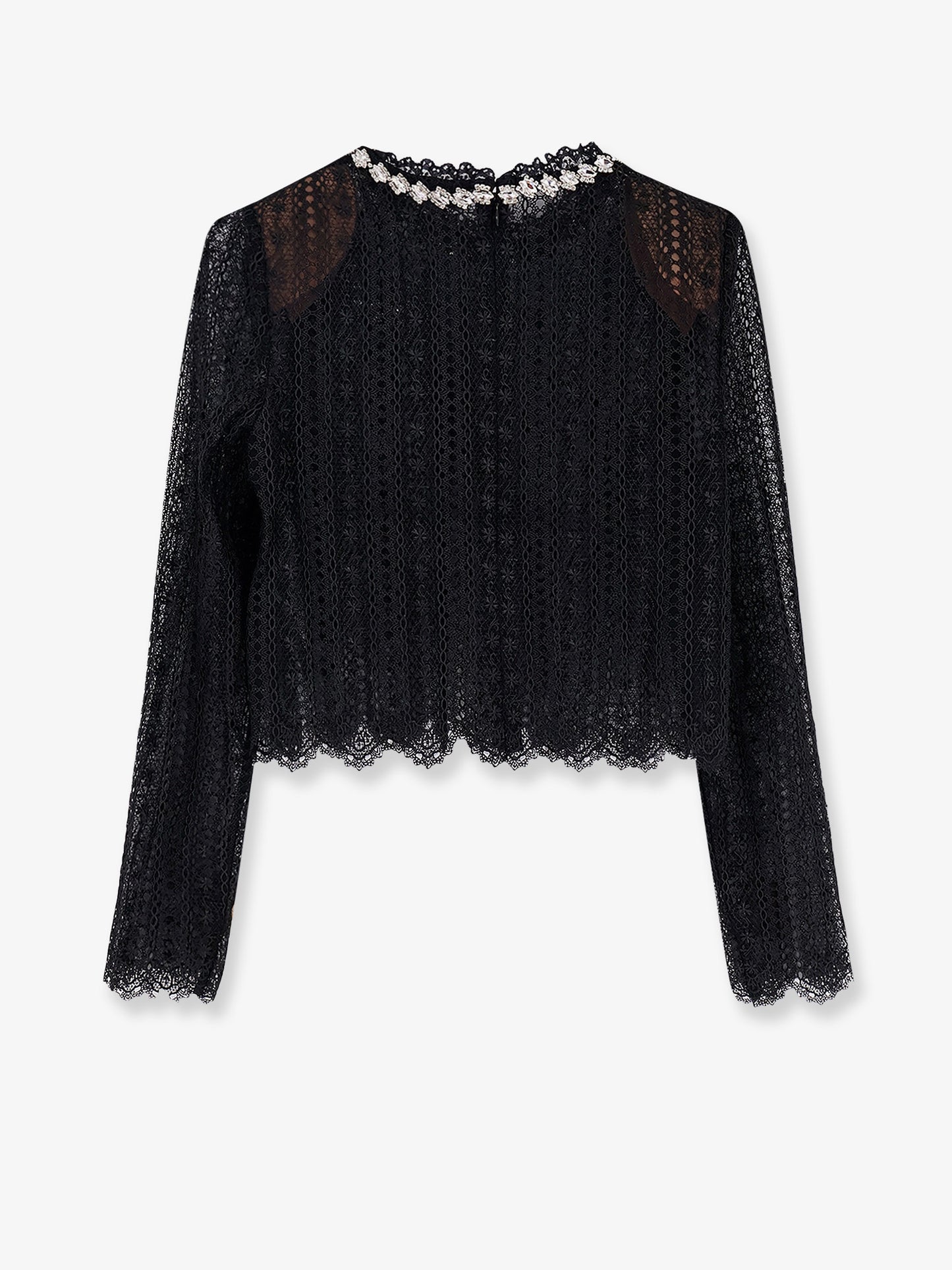 Lace top with rhinestones