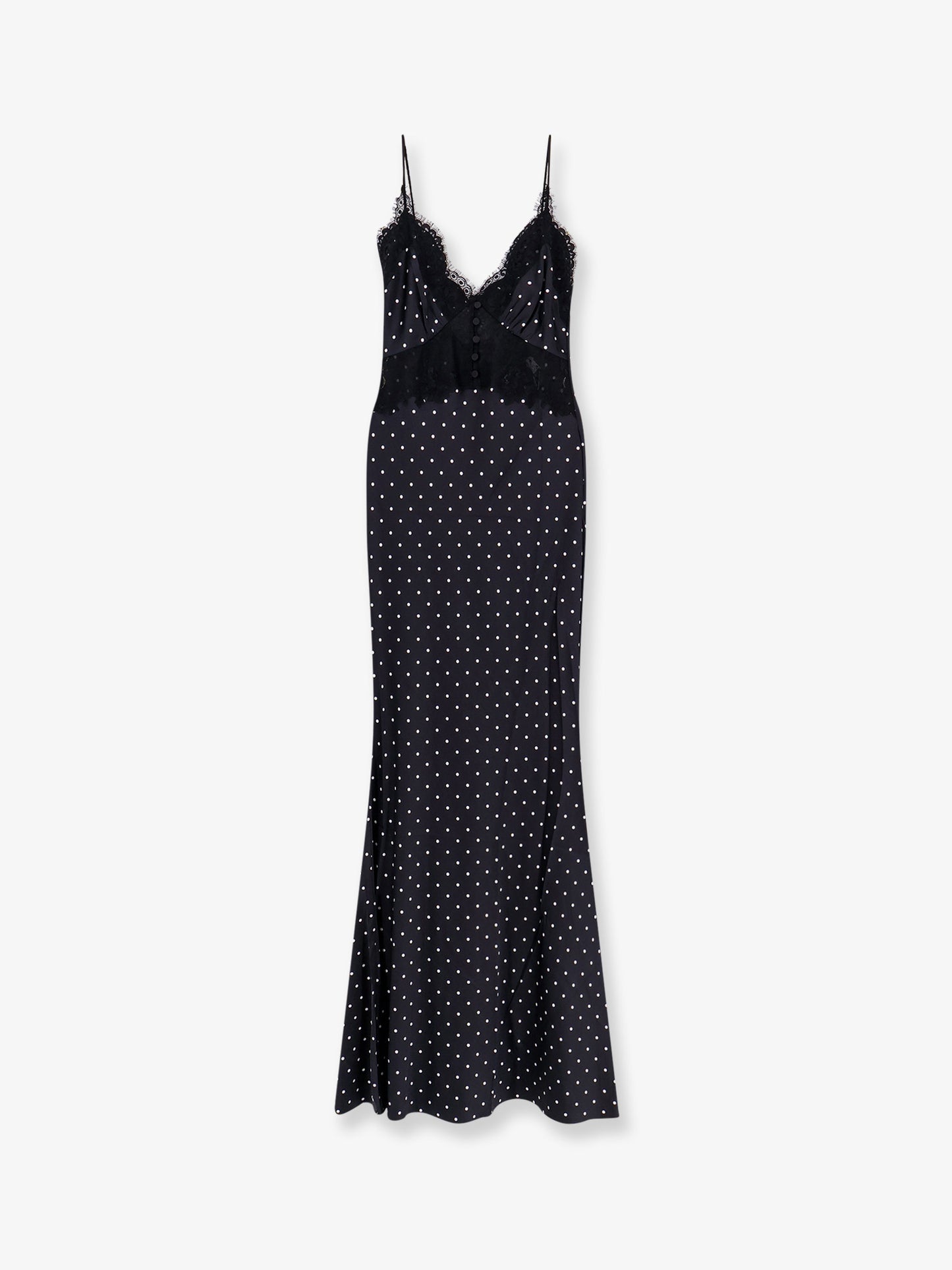 Polka-dots satin long dress