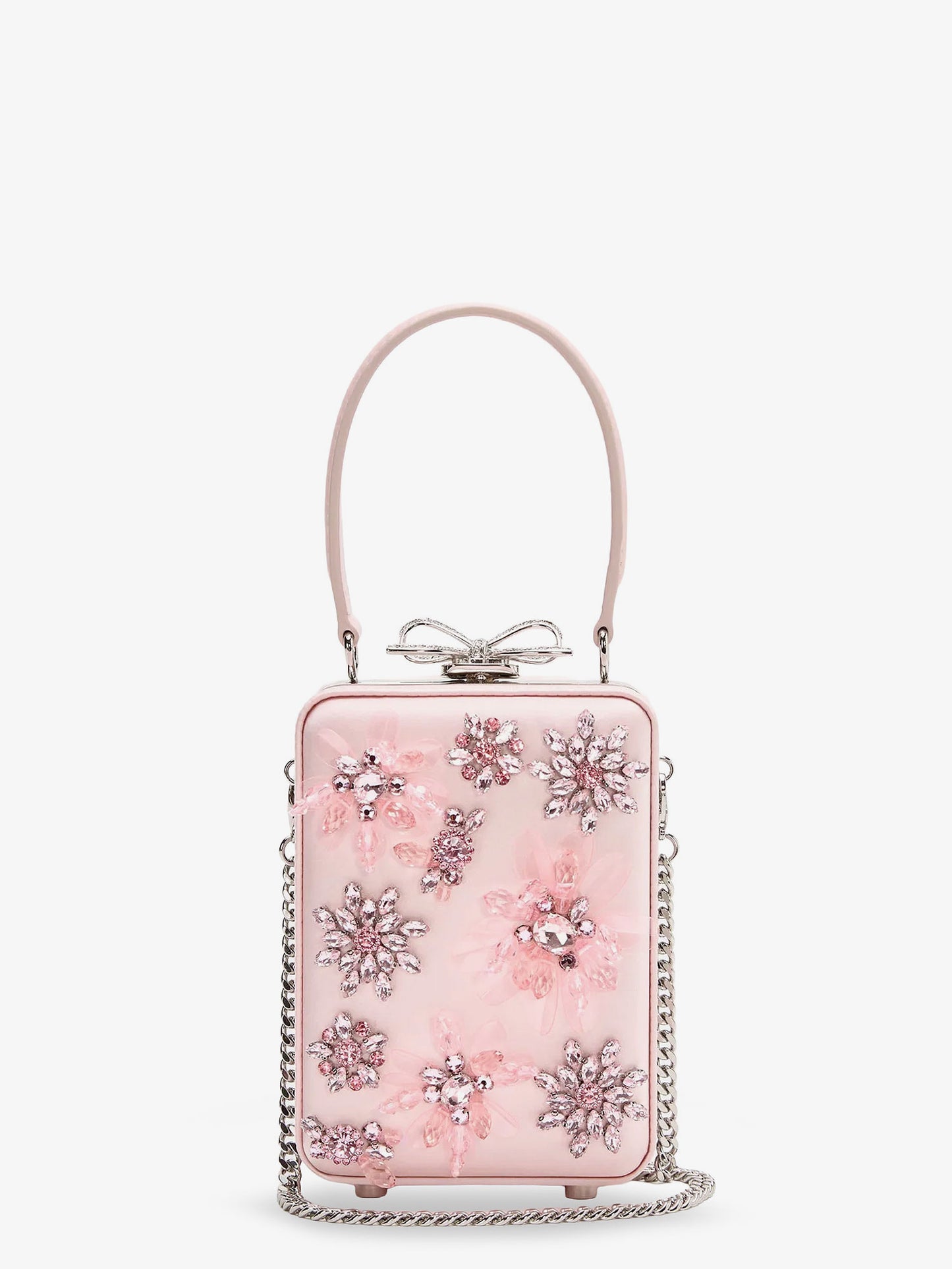 Satin crossbody bag with crystal details