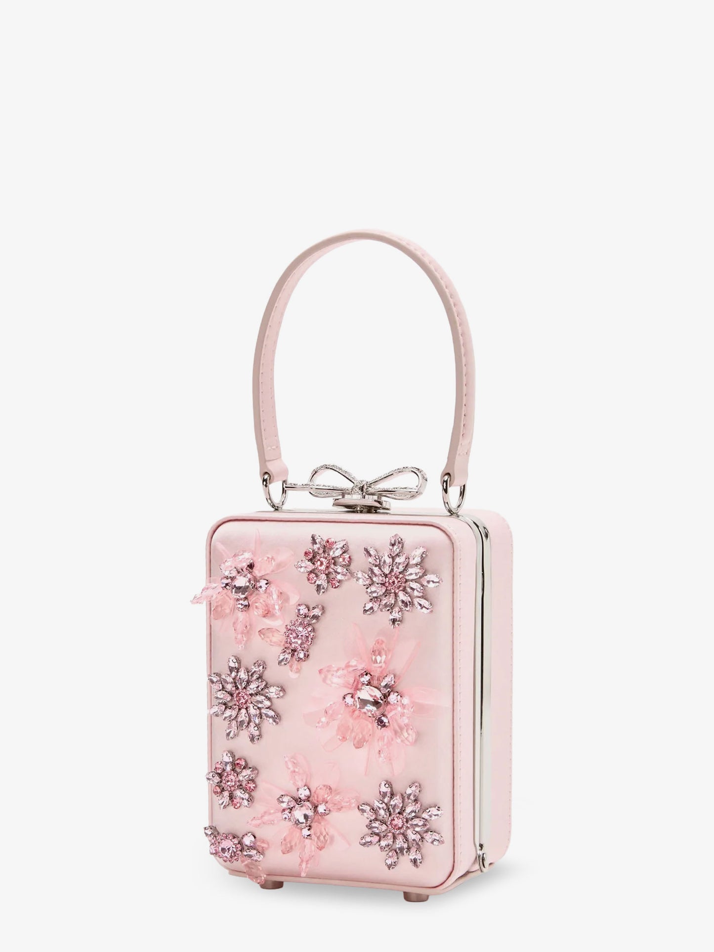 Satin crossbody bag with crystal details
