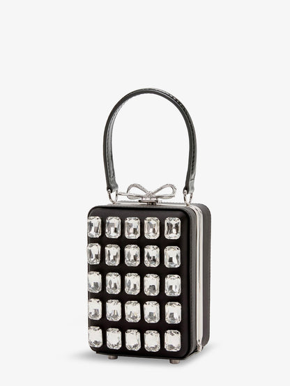 Satin shoulder bag with crystals thumbnail