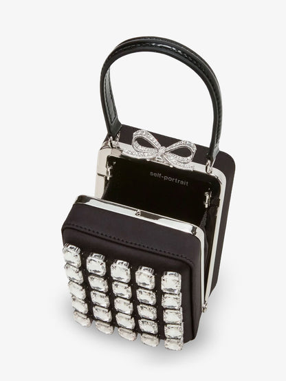 Satin shoulder bag with crystals thumbnail