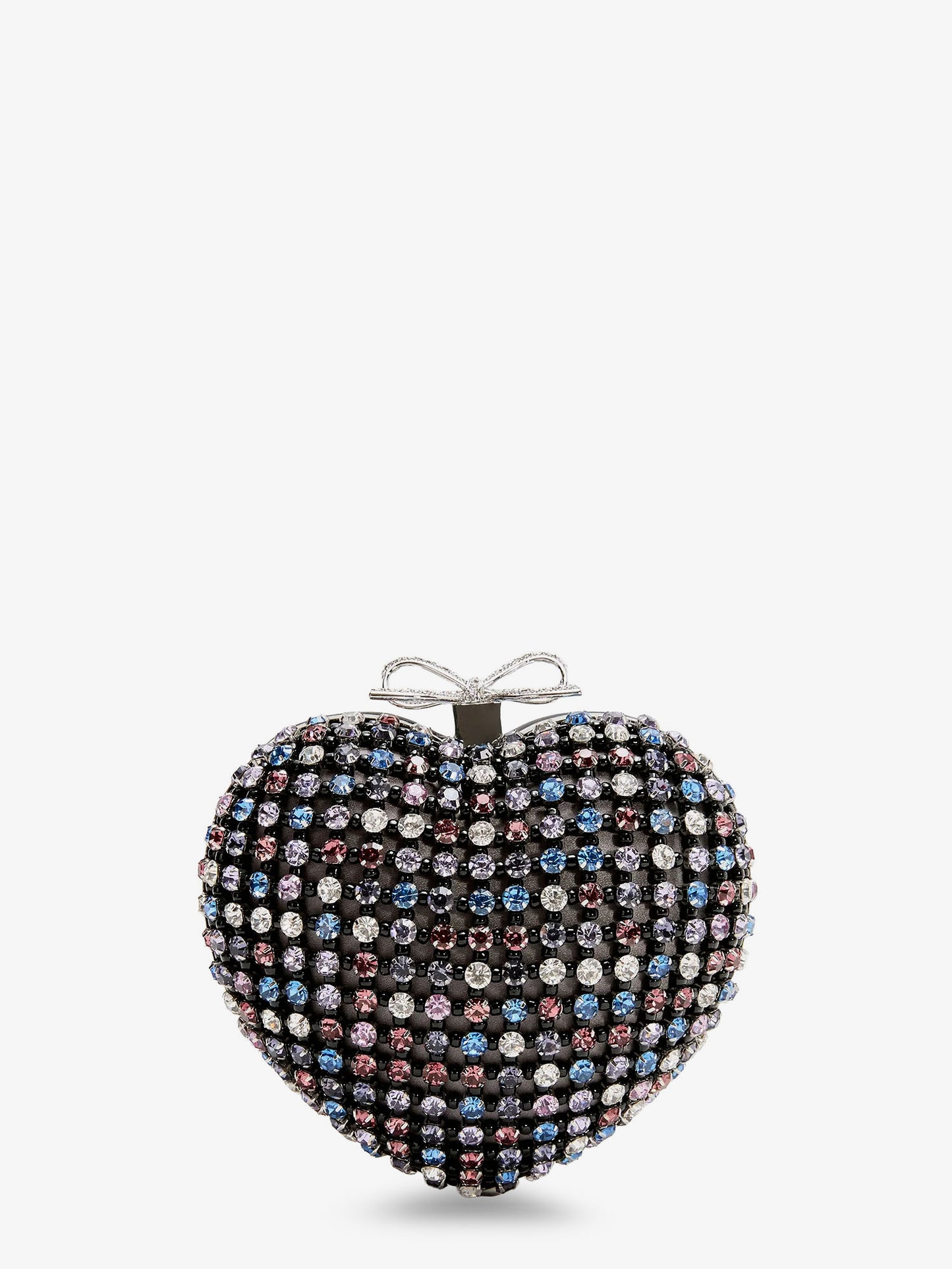 Crystal heart clutch bag