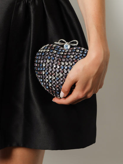 Crystal heart clutch bag thumbnail