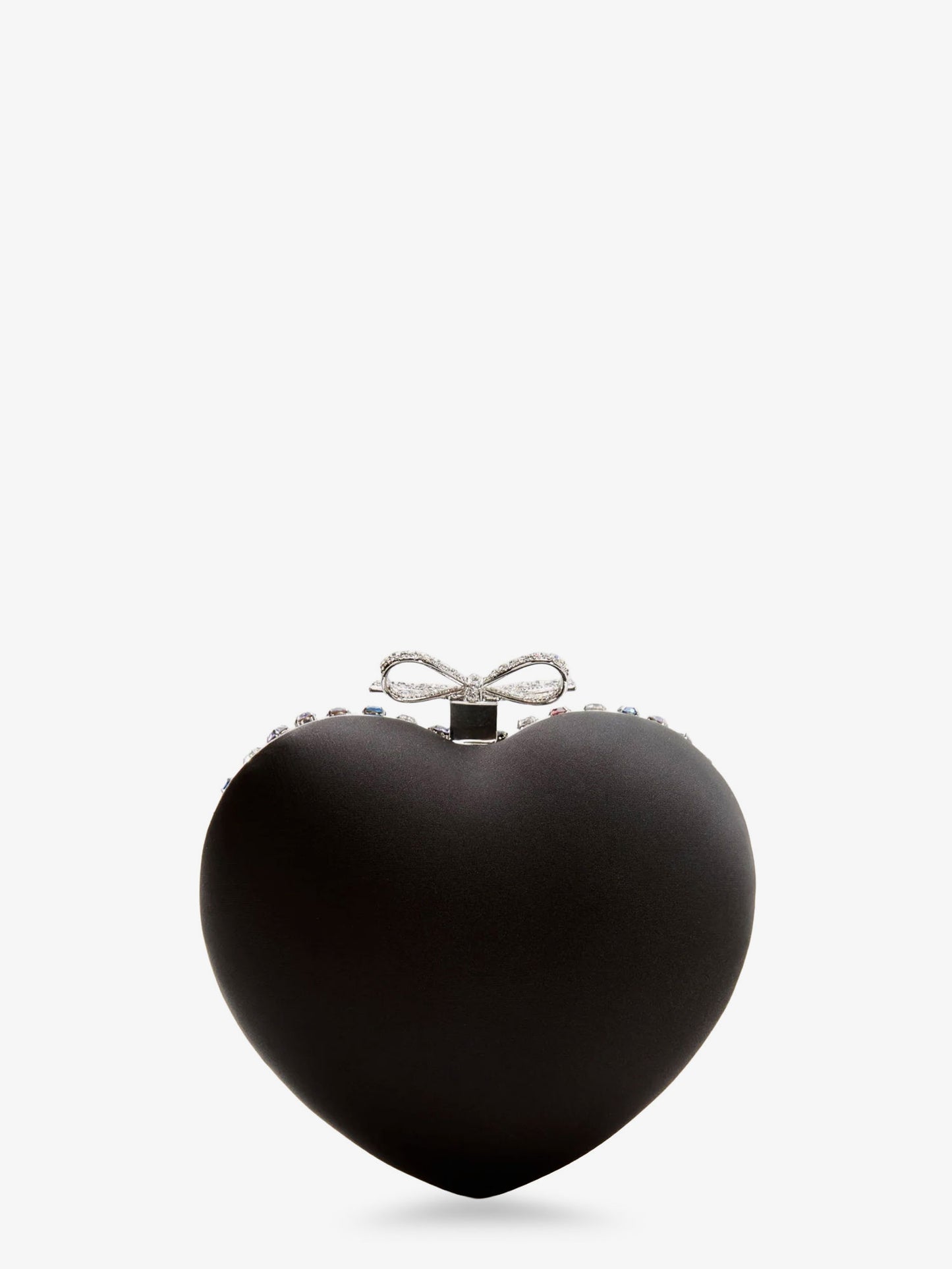 Crystal heart clutch bag