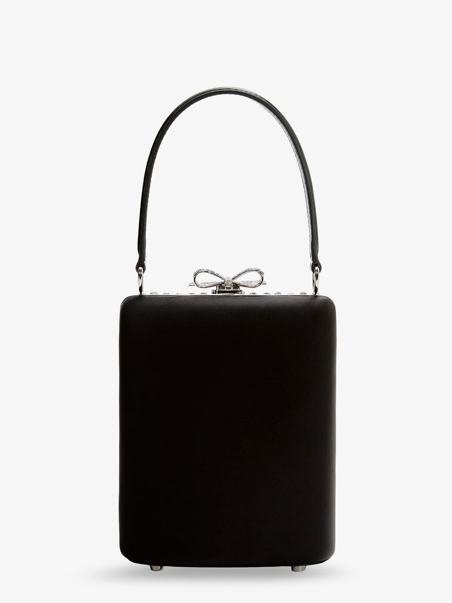 Leather crossbody bag with all-over crystals