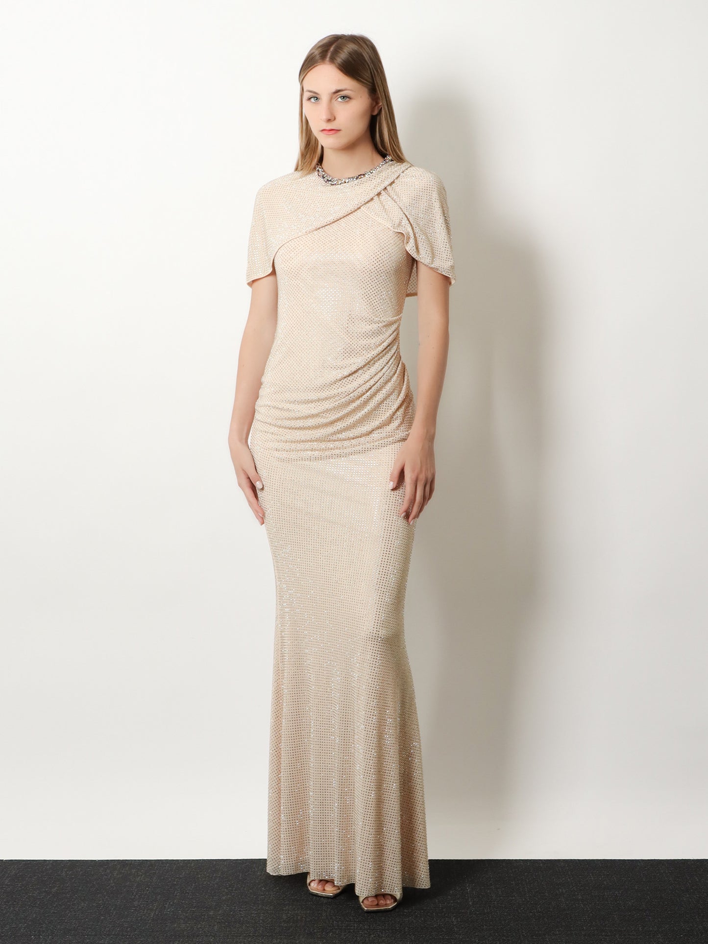 Vestito maxi con strass