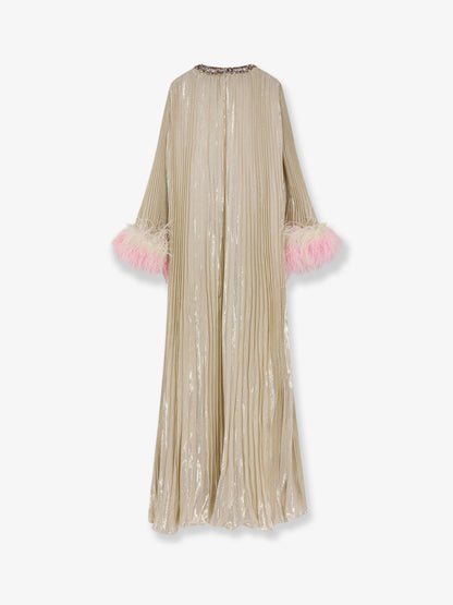 Silk and metallic fibre long dress thumbnail